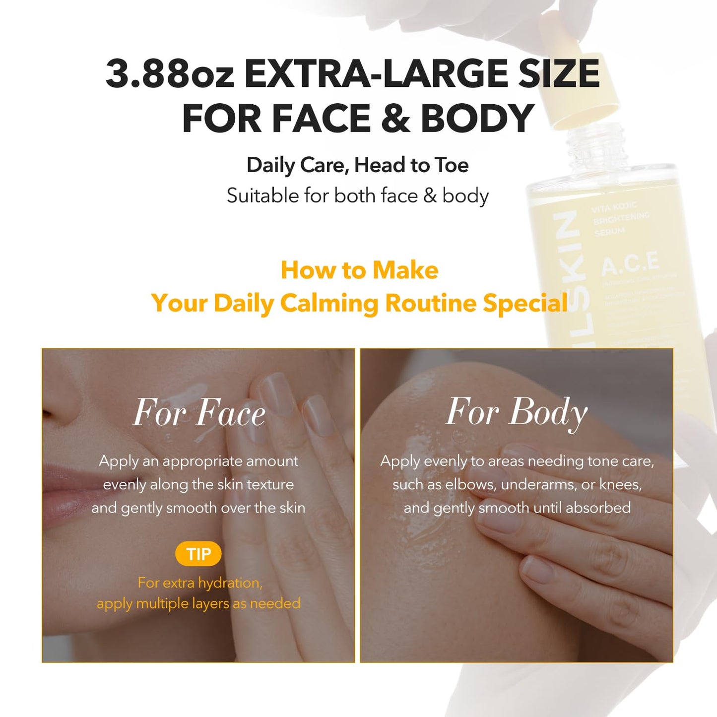 APRILSKIN A.C.E Serum – Vita Kojic Brightening Serum (3.88 oz / 110ml) ✨🍊