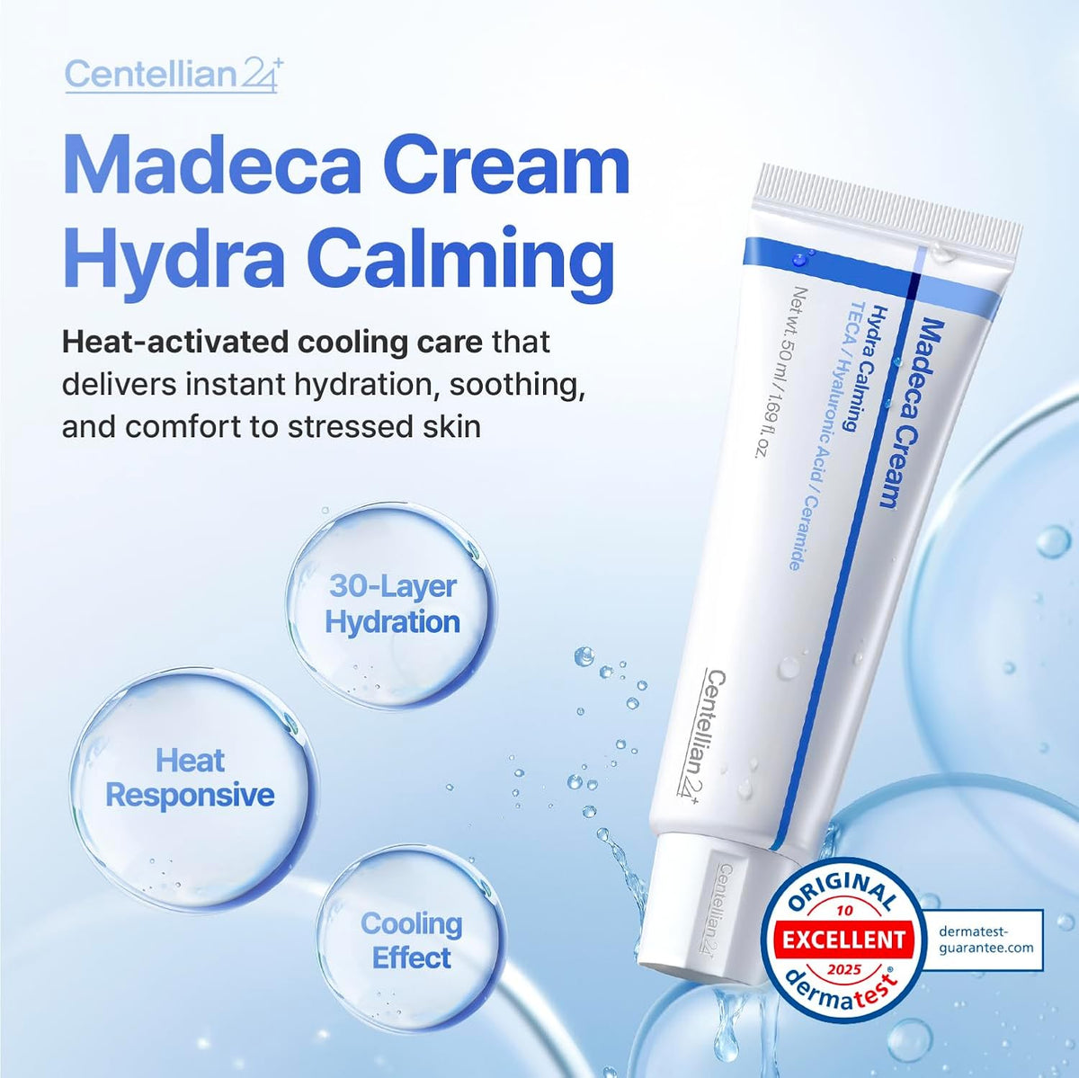 CENTELLIAN 24 Madeca Cream Hydra Calming 50ml – Cooling Hydrating Face Moisturizer with Hydra TECA, Soothing Liposomes, Barrier Repair, Oil Control & Sensitive Acne Prone Skin Care