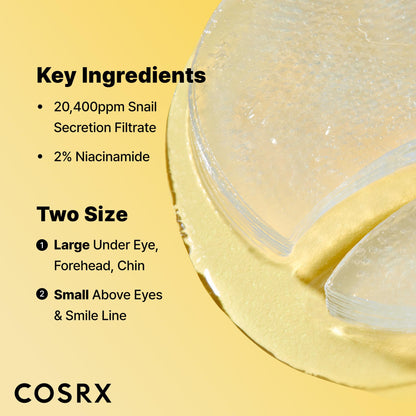 COSRX Collagen Gel Eye Patches 60pcs – PDRN / Peptide / Snail Mucin