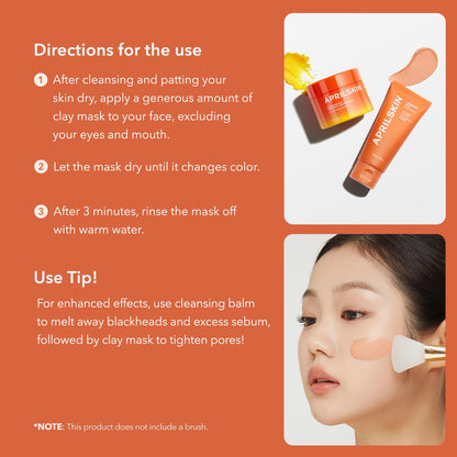 APRILSKIN Carrotene IPMP 3-Min Quick Dry Pore Caring Clay Mask – 100g / 3.52 oz 🧊✨