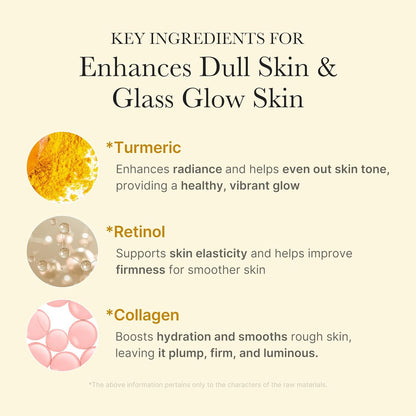 Medicube Glass Skin Night Duo | Vitamin C Moisturizer & Turmeric Overnight Mask