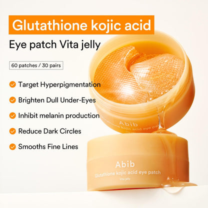 Abib Vegan Collagen Eye Patches for Wrinkles & Fine Line with Jericho Rose Jelly & Peptides, 60 Counts