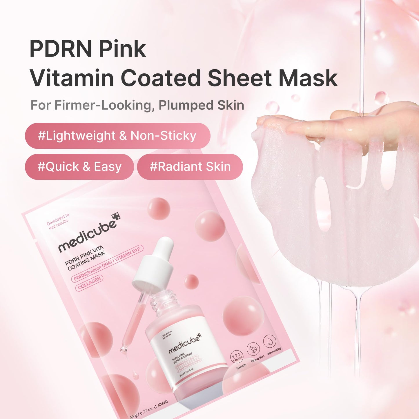 medicube PDRN Pink Vita Coating Mask (10ea)