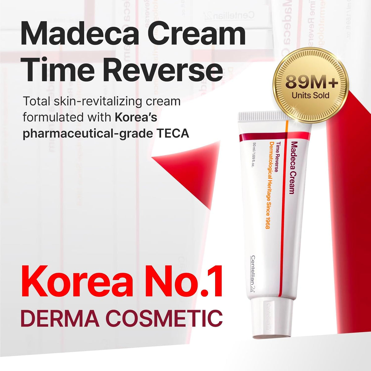 CENTELLIAN 24 Madeca Time Reverse Cream 1.69 fl oz + Vitamin 15+ Glowing Serum 1.01 fl oz – Korean Skin Care Set for Anti Aging, Uneven Tone, Blemish Corrector, Firming & Hydration