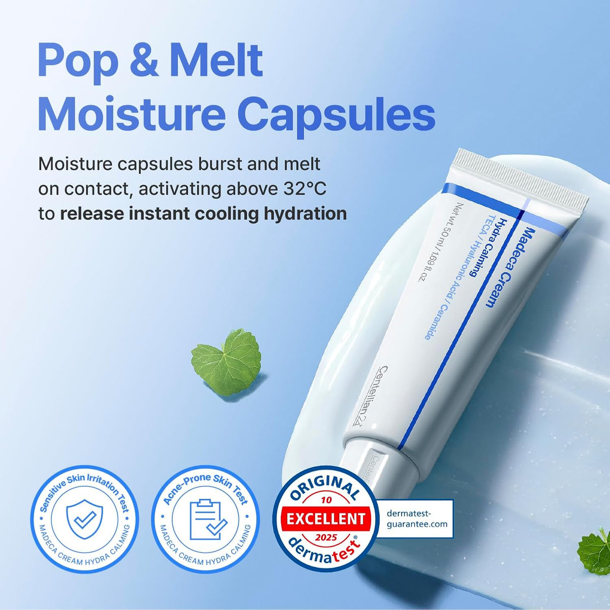 CENTELLIAN 24 Madeca Cream Hydra Calming 50ml – Cooling Hydrating Face Moisturizer with Hydra TECA, Soothing Liposomes, Barrier Repair, Oil Control & Sensitive Acne Prone Skin Care