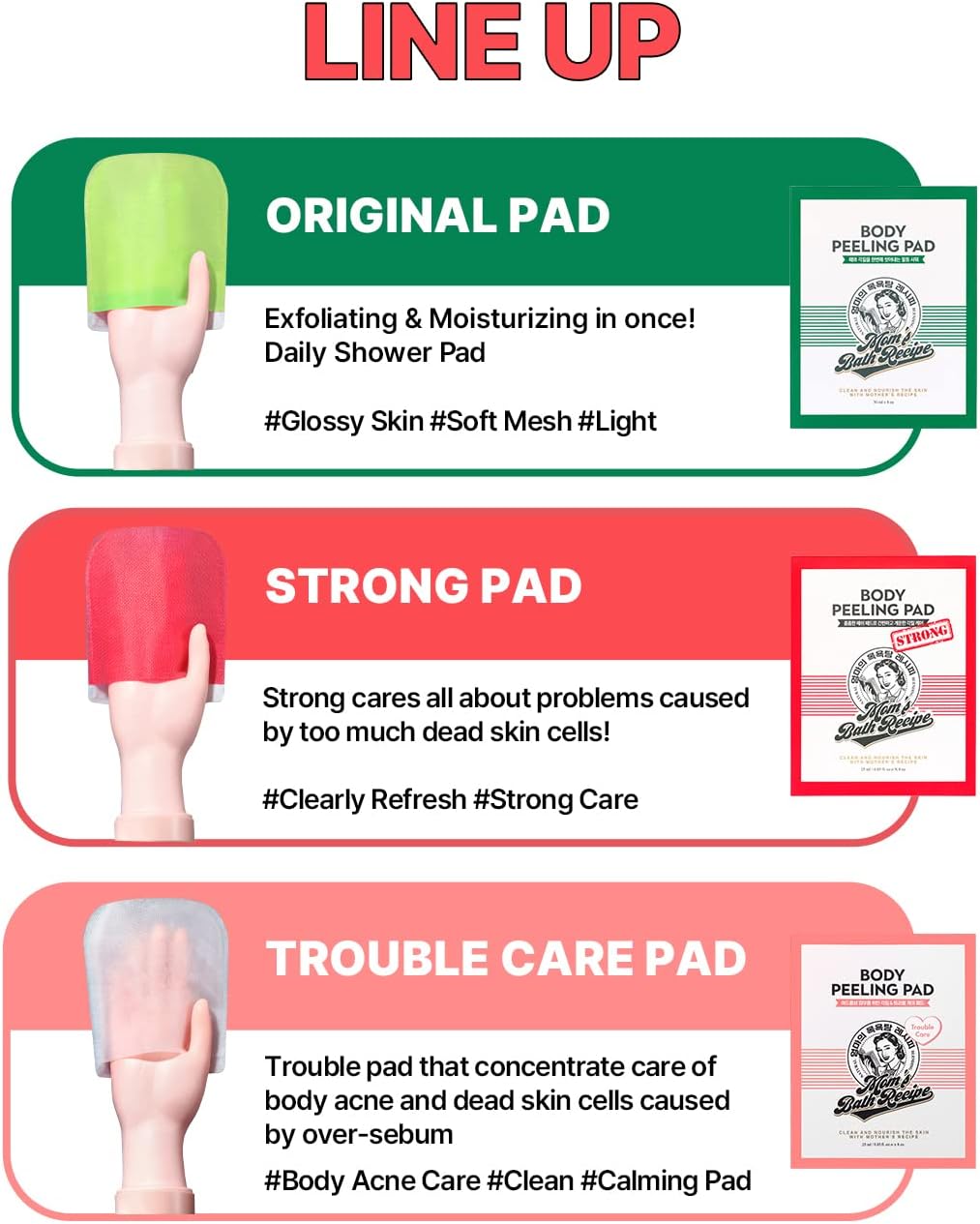 Mom's Bath Recipe Body Peeling Pad Strong - 8 Sheets