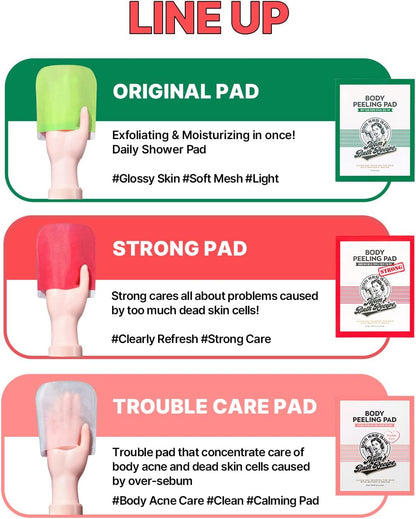 Mom's Bath Recipe Body Peeling Pad Strong - 8 Sheets