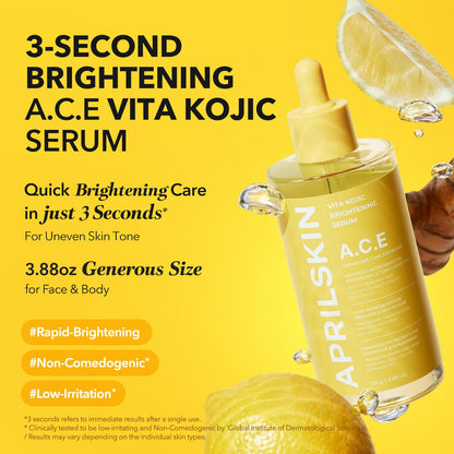 APRILSKIN A.C.E Serum – Vita Kojic Brightening Serum (3.88 oz / 110ml) ✨🍊