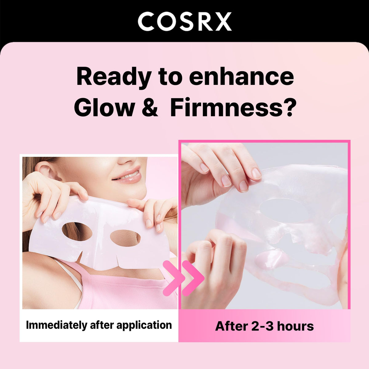 COSRX Advanced Snail Mucin Glass Glow Hydrogel Face Masks Skincare 3 EA, Collagen Face Mask, Travel Essentials, Overnight Face Mask, Korean Skin Care