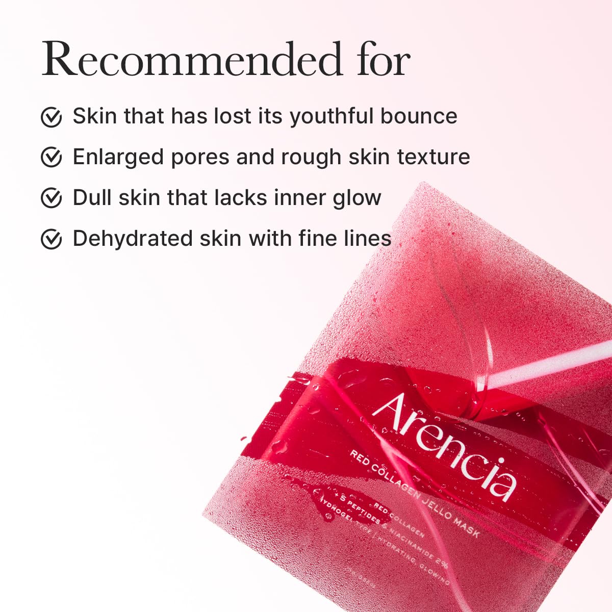ARENCIA Red Collagen Jello Mask – Plump & Hydrating Overnight Hydrogel Mask (4ea) ❤️✨