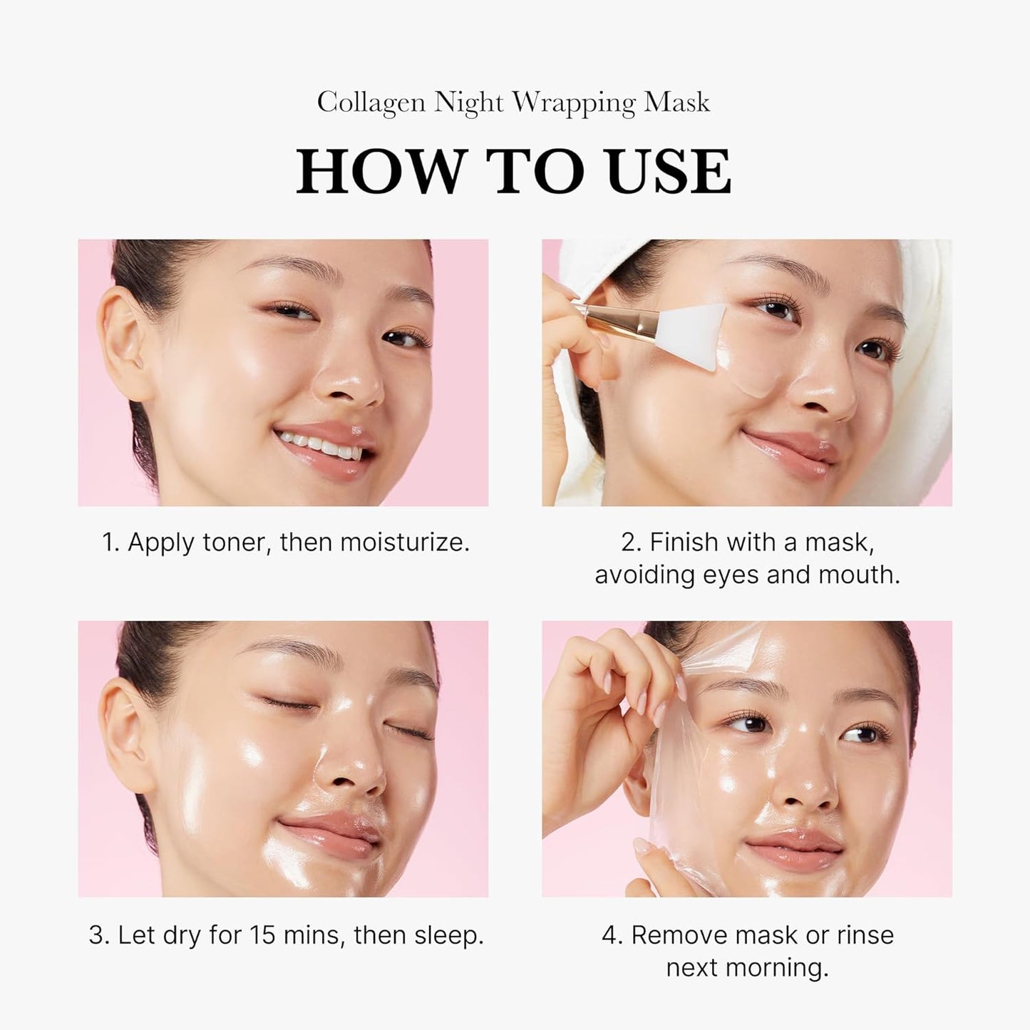 Medicube Collagen Overnight Wrapping Peel Off Facial Mask Pack - Elasticity & Hydration Care, Reduces Sagging & Dullness - Hydrolyzed Collagen For Glowing Skin - Korean Skin Care, 75ml