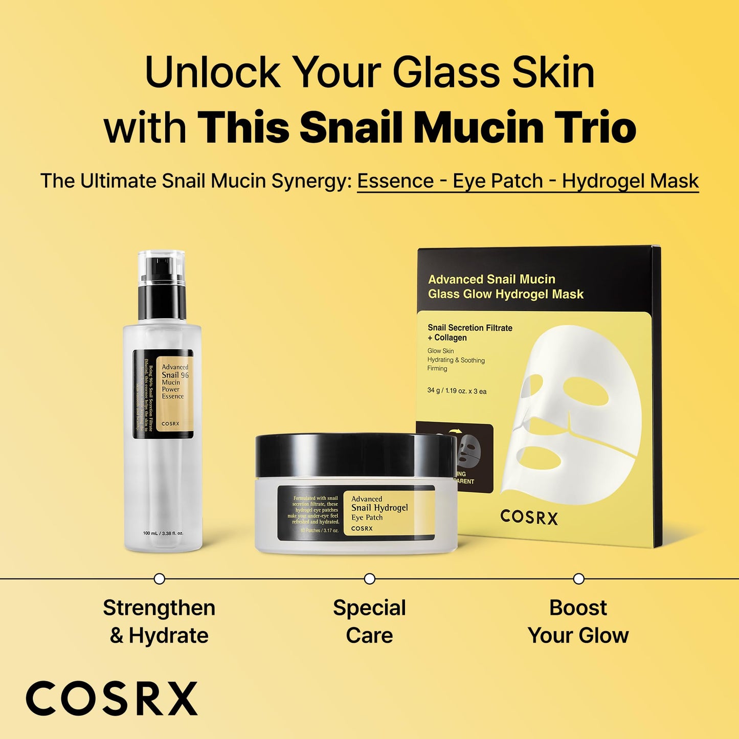 COSRX Collagen Gel Eye Patches 60pcs – PDRN / Peptide / Snail Mucin