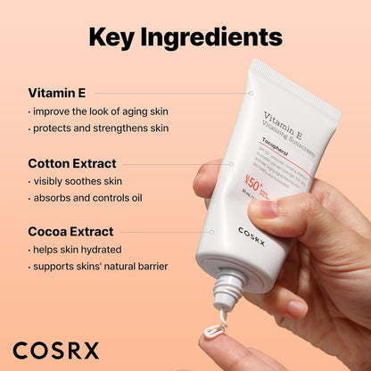 COSRX Vitamin E Vitalizing Face Sunscreen SPF 50 – 1.69 fl oz ☀️✨
