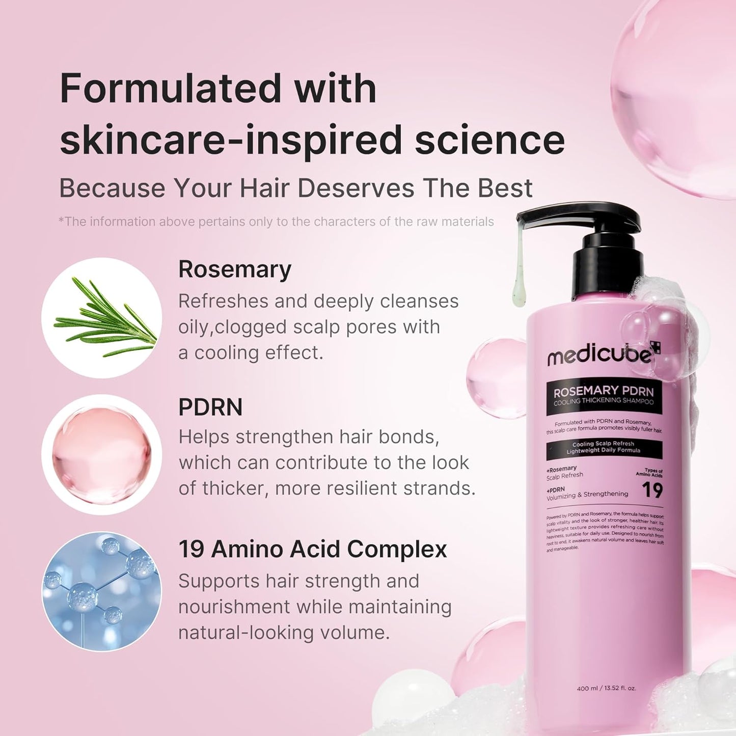 Medicube Rosemary PDRN Clarifying Shampoo (400ml / 13.52 fl. oz) 🌿🧼