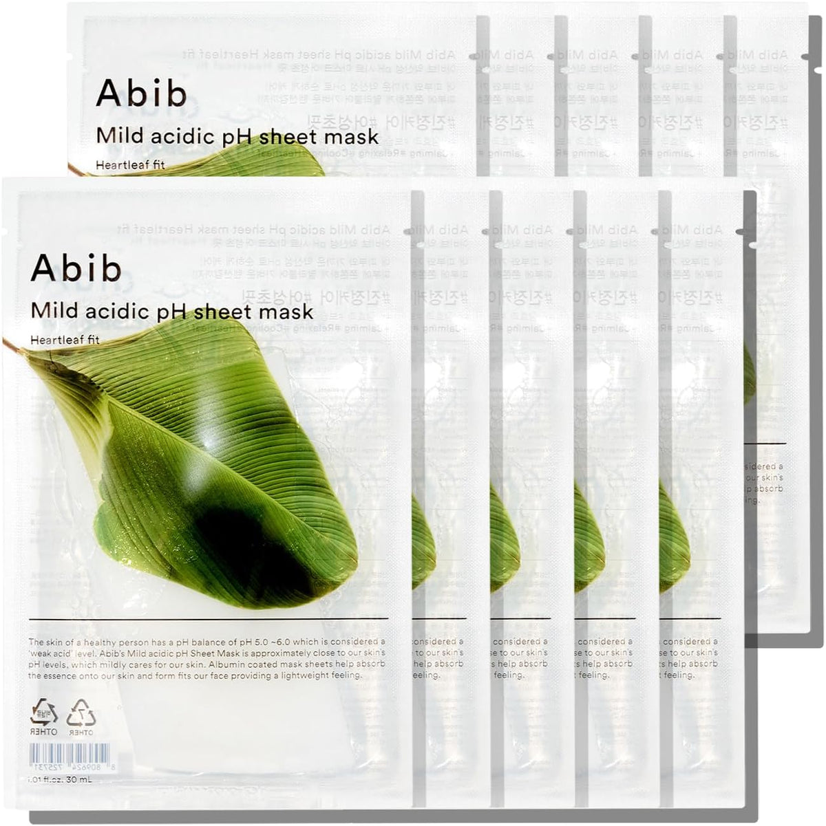 ABIB Mild Acidic pH Sheet Mask Heartleaf Fit (30ml x 10ea)