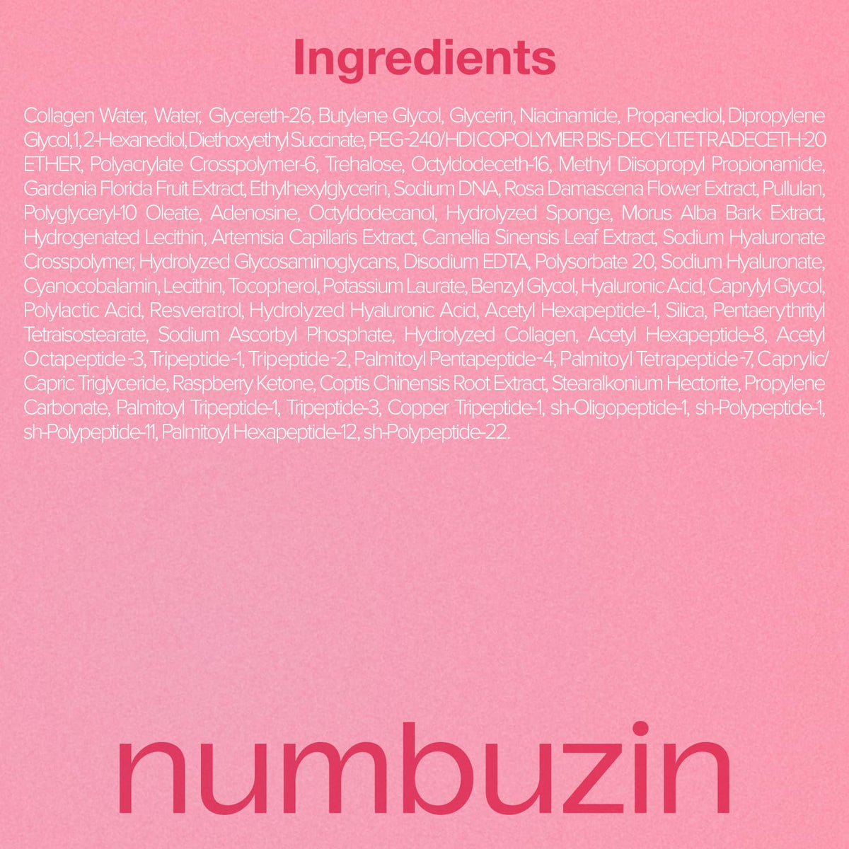 Numbuzin No.2X Rose PDRN Collagen Plumping Serum, Collagen Spicule Serum for Firming & Volume Glow, PDRN, Peptides, Collagen, Hydrating Korean Skincare, 1.01 fl oz (30ml)