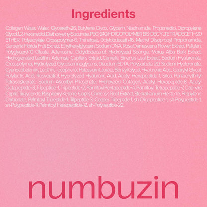 Numbuzin No.2X Rose PDRN Collagen Plumping Serum, Collagen Spicule Serum for Firming & Volume Glow, PDRN, Peptides, Collagen, Hydrating Korean Skincare, 1.01 fl oz (30ml)