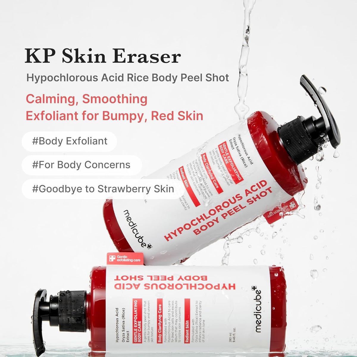 Medicube Body Peel Shot with Hypochlorous Acid, For Exfoliating & Soothing