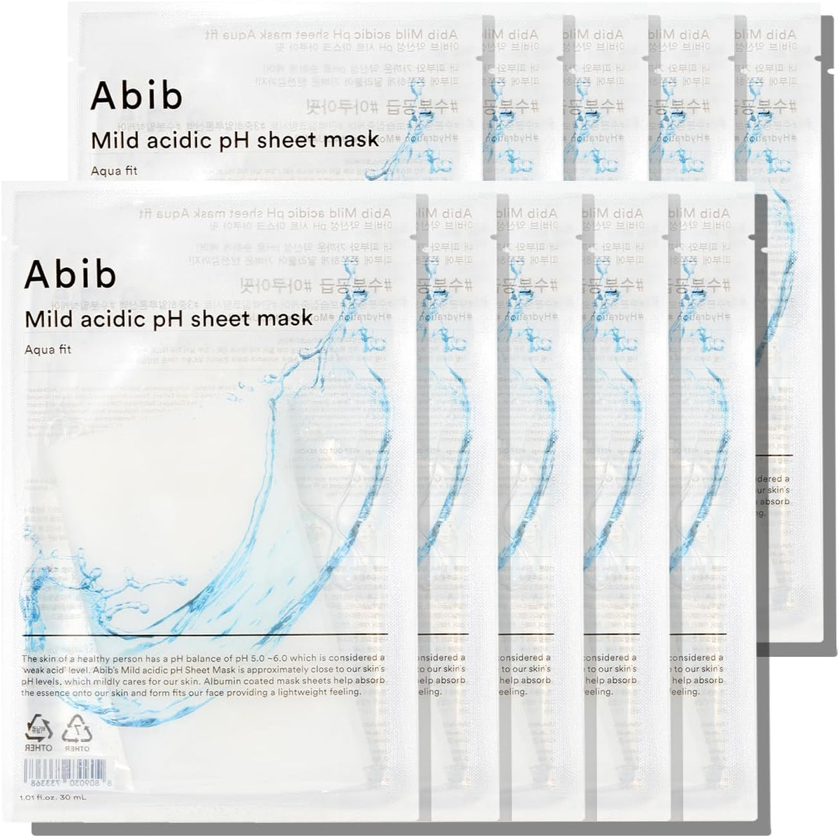 ABIB Mild Acidic pH Sheet Mask Aqua Fit (30ml x 10ea)