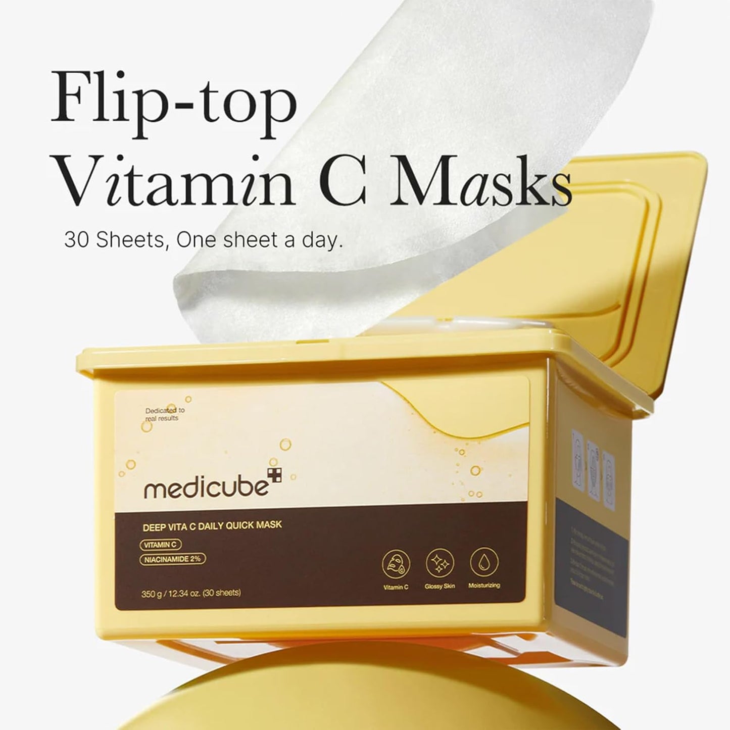 [Medicube] Deep Vita C Daily Quick 30 Sheet Masks – Brighten, Hydrate & Glow Every Day 🍊✨ | 30 Sheets
