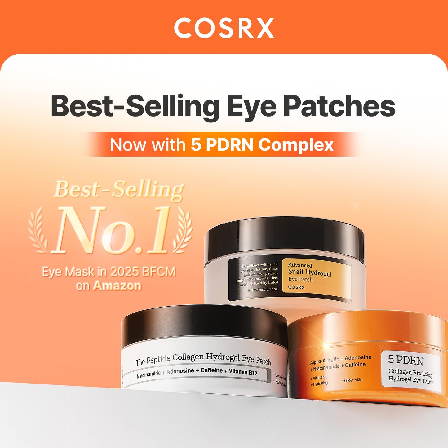 COSRX Collagen Gel Eye Patches 60pcs – PDRN / Peptide / Snail Mucin