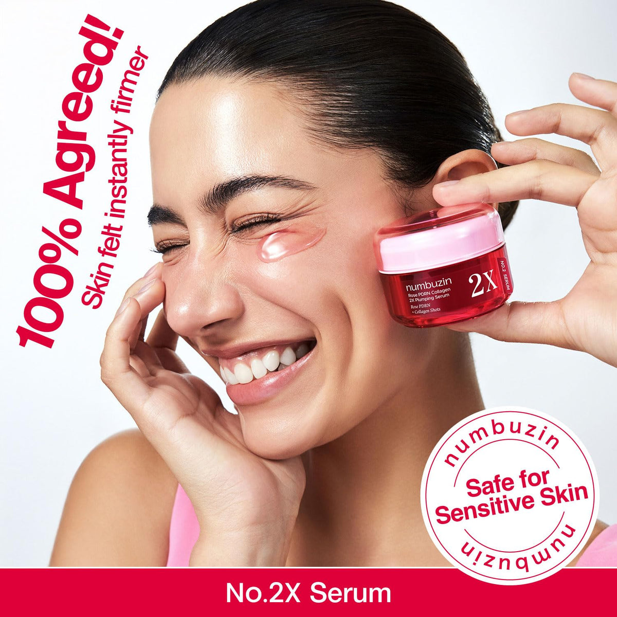 Numbuzin No.2X Rose PDRN Collagen Plumping Serum, Collagen Spicule Serum for Firming & Volume Glow, PDRN, Peptides, Collagen, Hydrating Korean Skincare, 1.01 fl oz (30ml)