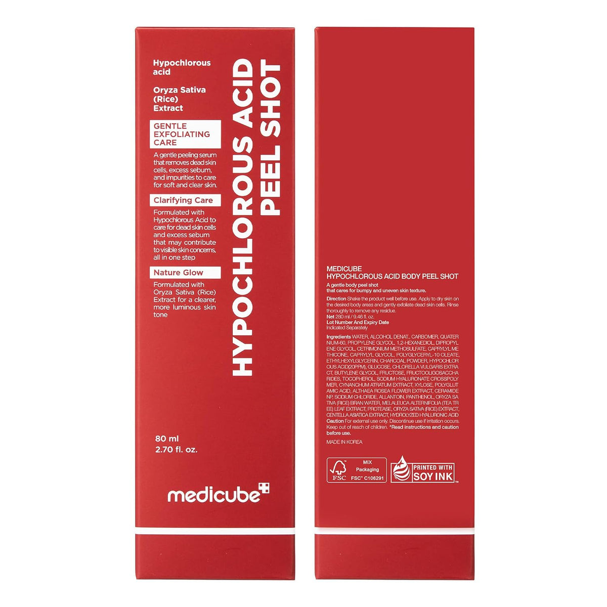 Medicube Body Peel Shot with Hypochlorous Acid, For Exfoliating & Soothing