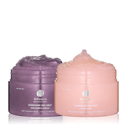 Dr.Melaxin Guerande Sea Salt Perfume Exfoliating Body Scrub – Amber & Vanilla + Coral Rose ✨🛁🌸