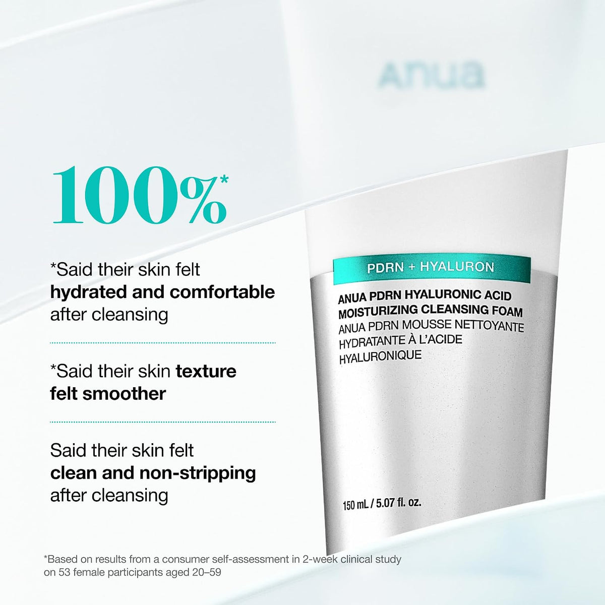 Anua PDRN Hyaluronic Acid Moisturizing Cleansing Foam 150ml