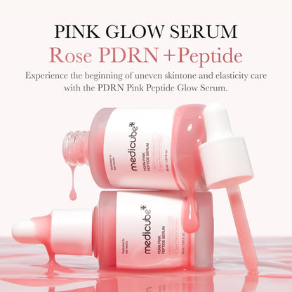 Medicube PDRN Pink Peptide Serum, Pink glow serum, Peptide, Niacinamide, Hydrating & Moisturizing & Firming, Uneven Skin Tone, Korean Skincare | 30ml, Rose PDRN (Vegan))