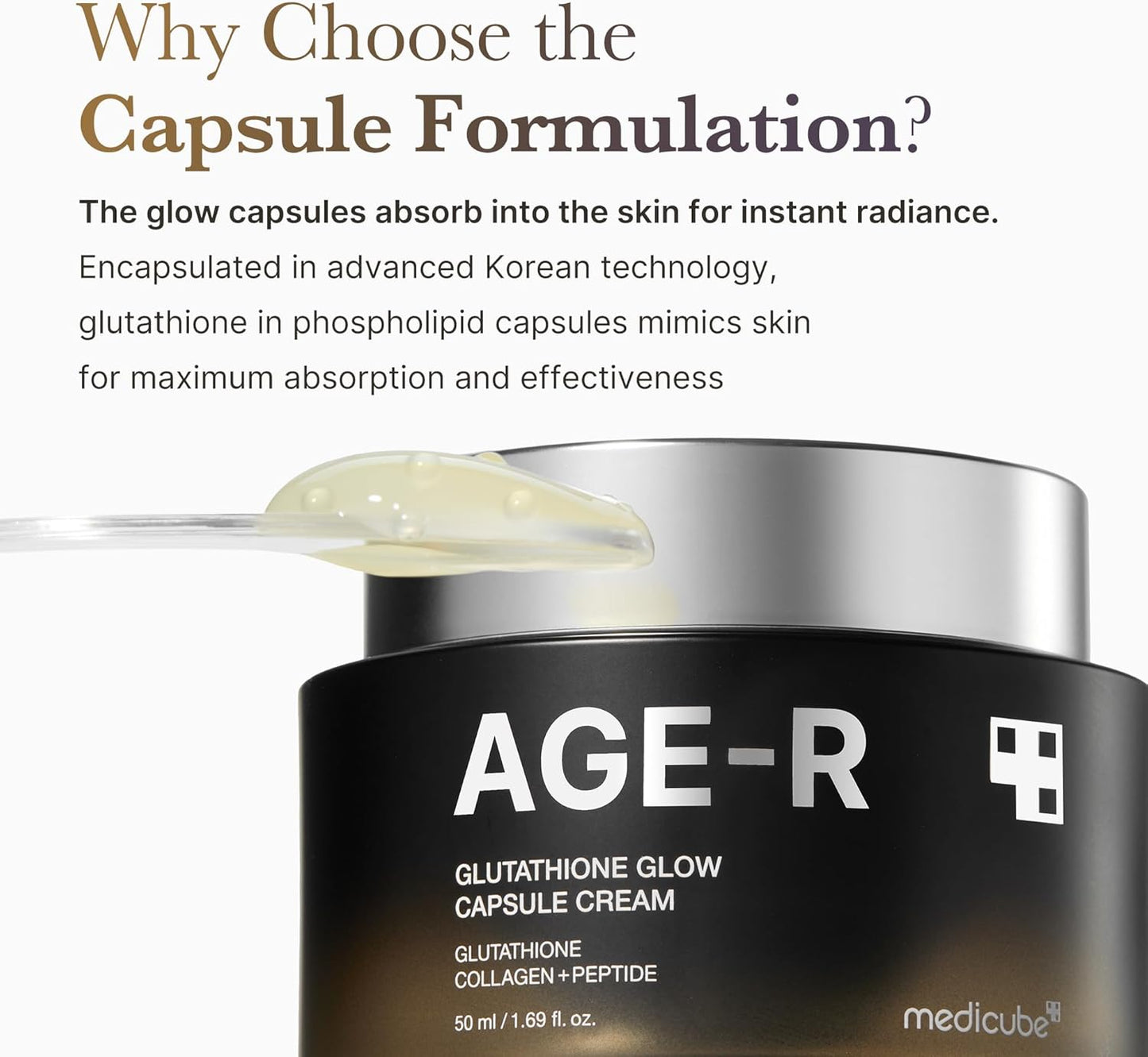 [Medicube] AGE-R Glutathione Glow Capsule Facial Cream - 50ml