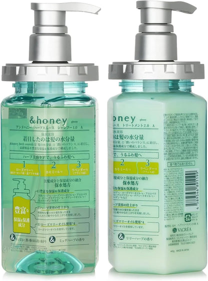 &honey Herb Smooth Shampoo & Treatment Set (440ml + 440ml)