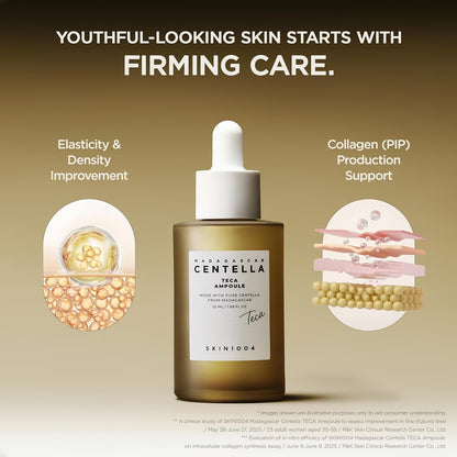 SKIN1004 Madagascar Centella TECA Ampoule & Cream Set, Hydrating Serum & Face Moisturizer with TECA & PDRN for Moisture Barrier Support and Oil & pH Balance for Blemish-Prone Skin, Korean Skin Care