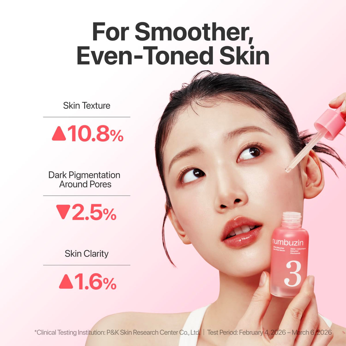Numbuzin No.3 Bifida Bakuchiol Zero Pore Serum - Pore Minimizing & Tightening, Texture Smoothing, Helps Even Skin Tone with Kojic Acid, Gentle Retinol Alternative for Sensitive Skin, 1.01 fl oz