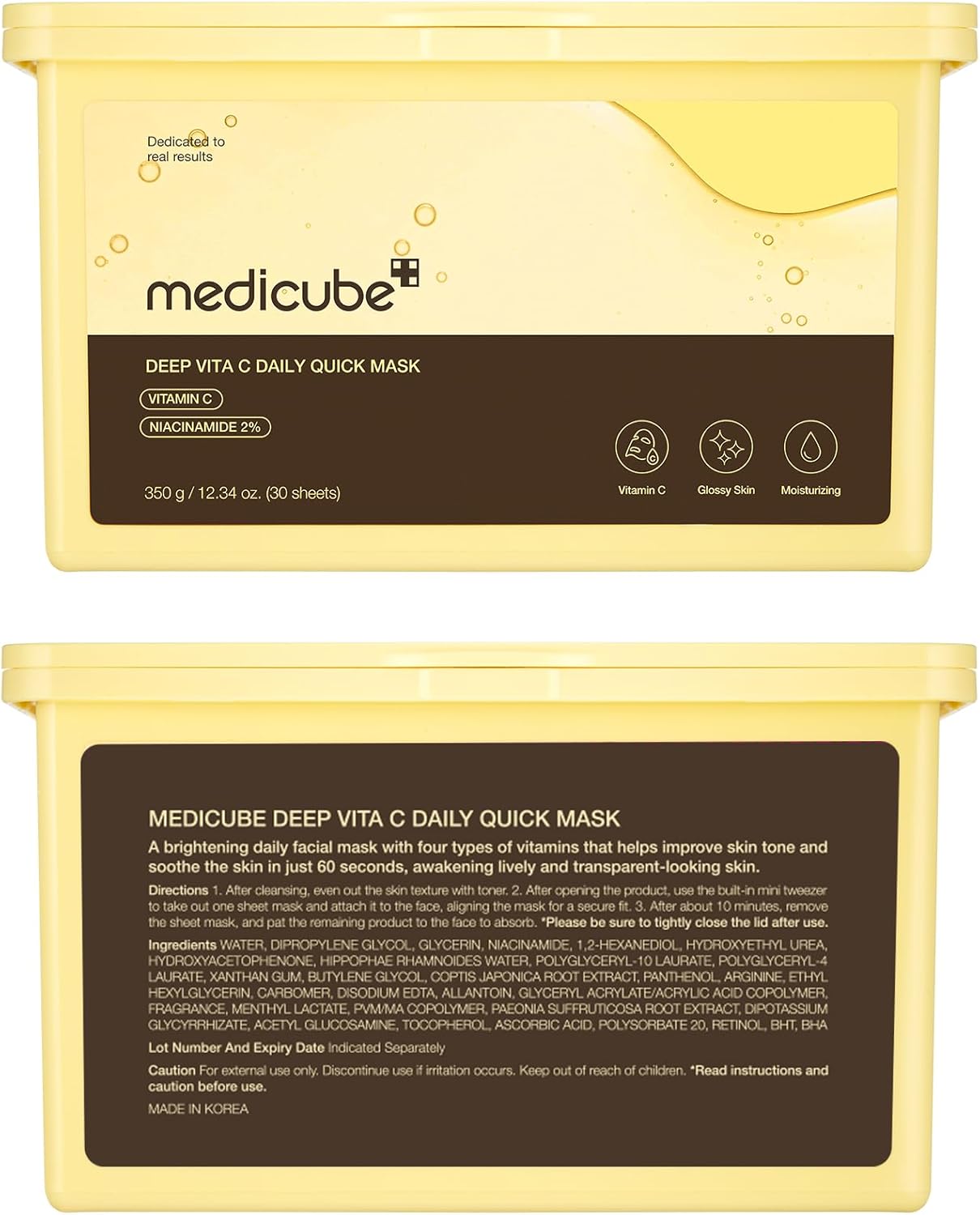 [Medicube] Deep Vita C Daily Quick 30 Sheet Masks – Brighten, Hydrate & Glow Every Day 🍊✨ | 30 Sheets