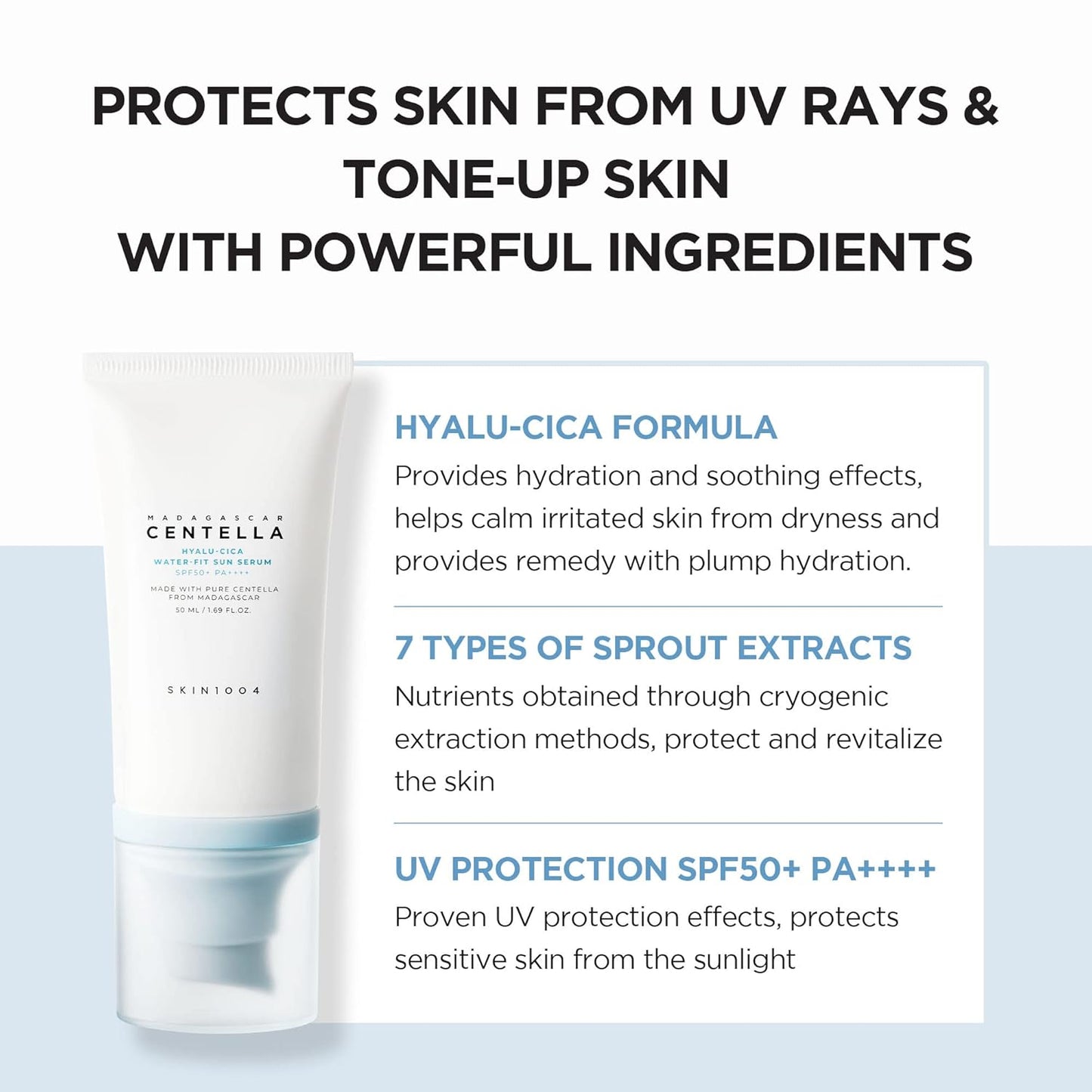 [SKIN1004] Madagascar Centella Hyalu-Cica Water-Fit Sun Serum 50ml Twin Pack (2ea)