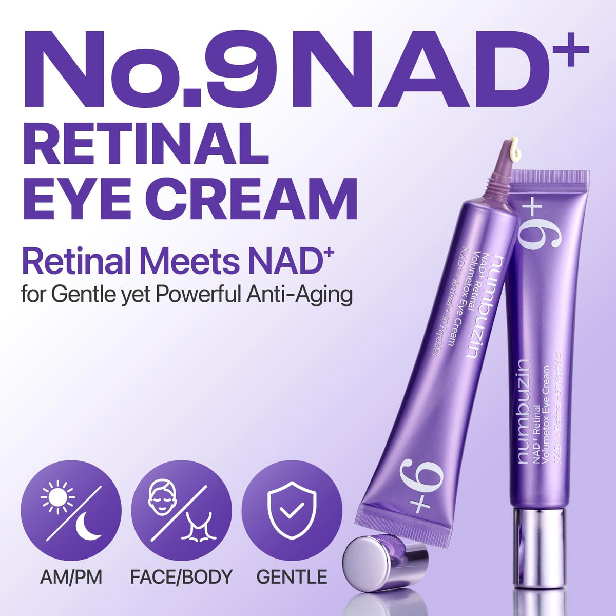 Numbuzin No.9 NAD+ Powerful Anti-aging Set| Gentle Retinal, Nad peptide Serum, Korean Anti-aging Skin Care, Firming Skin Routine