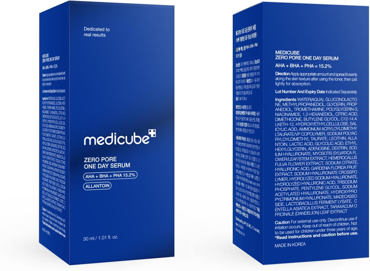 [Medicube] Zero Pore One-day Serum 30ml - Overnight Resurfacing Serum with Pore Tightening Complex - 15.2% AHA+BHA+PHA & 2% Niacinamide - 10.8% reduction in pore appearance after one day of use