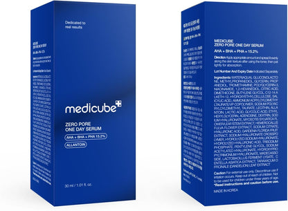 [Medicube] Zero Pore One-day Serum 30ml - Overnight Resurfacing Serum with Pore Tightening Complex - 15.2% AHA+BHA+PHA & 2% Niacinamide - 10.8% reduction in pore appearance after one day of use