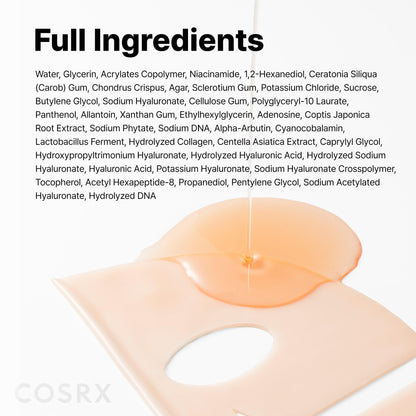 COSRX Advanced Snail Mucin Glass Glow Hydrogel Face Masks Skincare 3 EA, Collagen Face Mask, Travel Essentials, Overnight Face Mask, Korean Skin Care