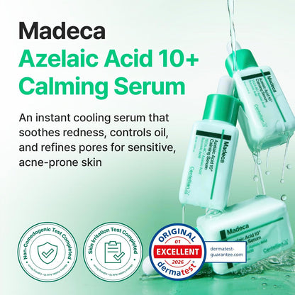 CENTELLIAN 24 Hydra Balance Madeca Cream 1.69 fl oz + Azelaic Acid 10 Serum 1.01 fl oz – Korean Skincare Set for Acne-Prone Skin, Oil Control, Pore Care & Barrier Support