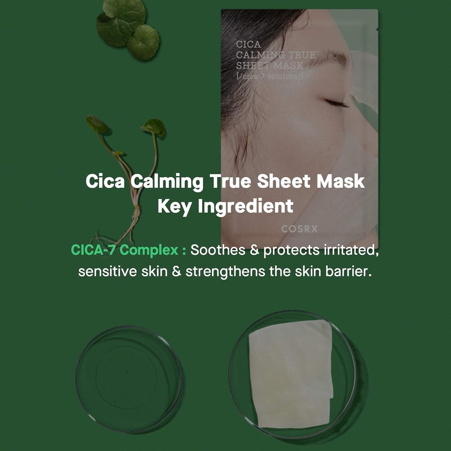 COSRX Cica Calming True Sheet Mask (21ml / 0.71 fl oz) 🌿💧