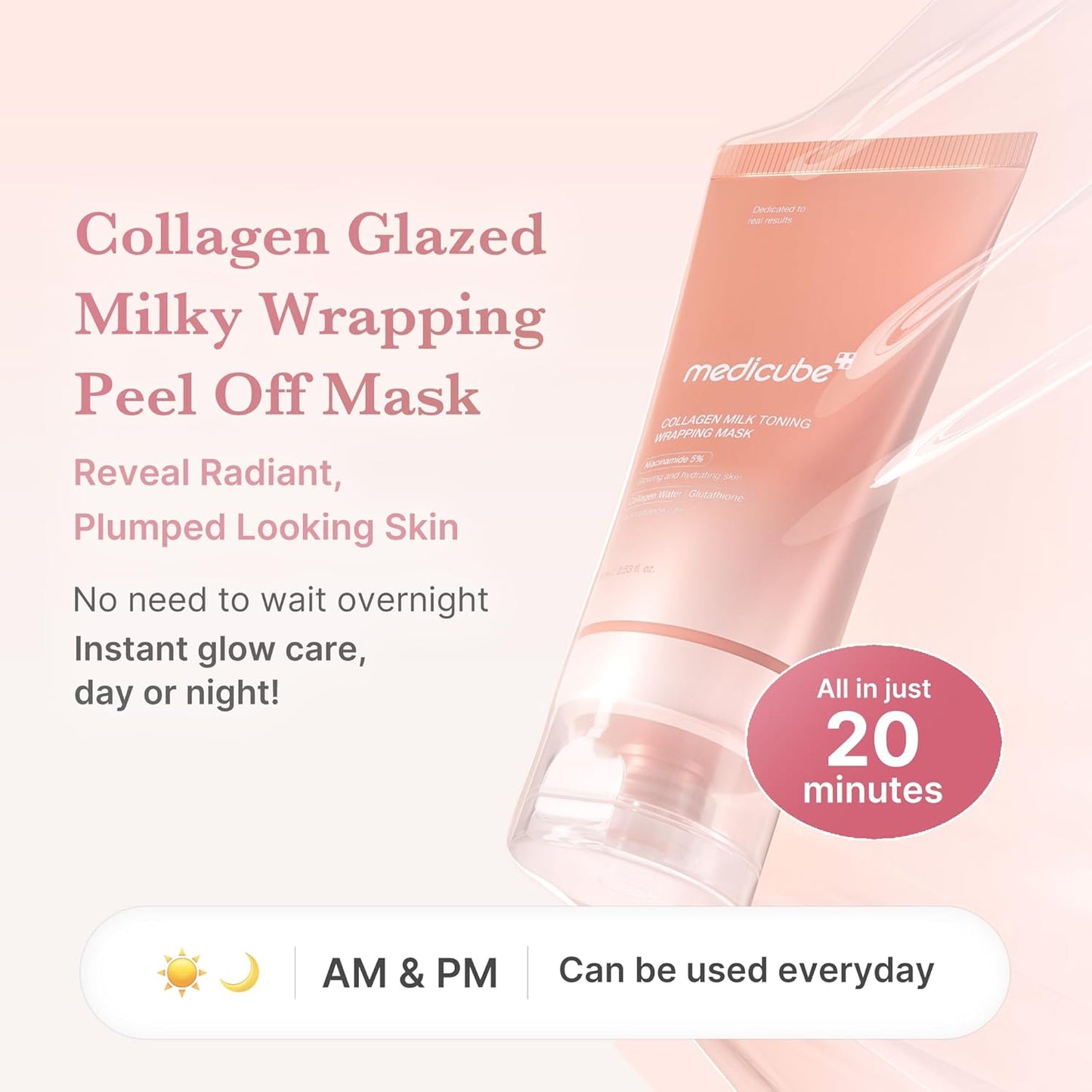 MEDICUBE Collagen Milky Glazed Wrapping Mask & Jelly Brush Duo