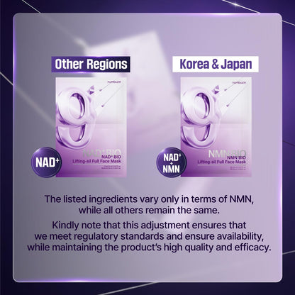 numbuzin No.9 Sheet Mask | NAD+ BIO Lifting-sil Full Face Mask - 4EA