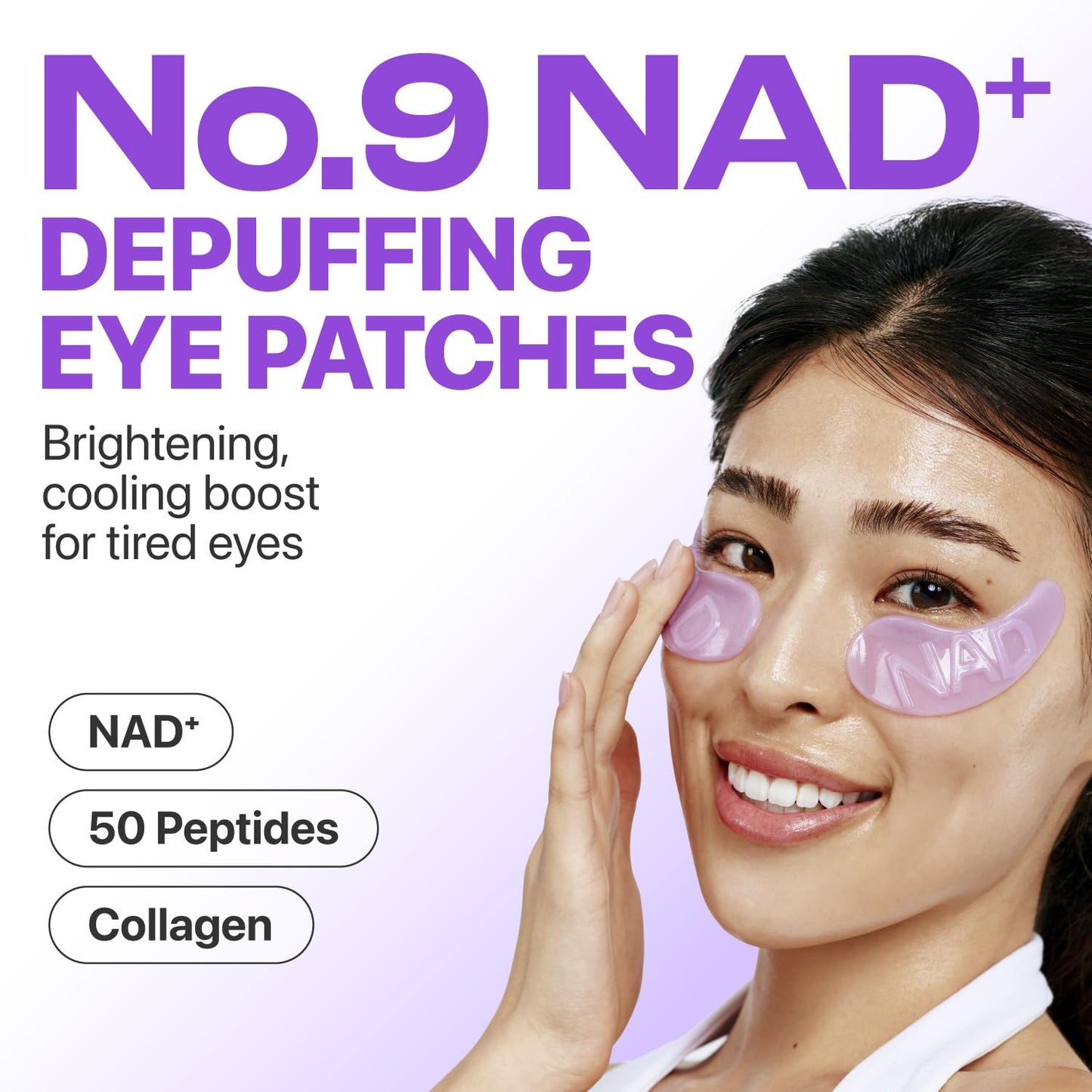 Numbuzin No.9 NAD Under Eye Patches – Revive & Depuff Eye Glow - 5 Pairs