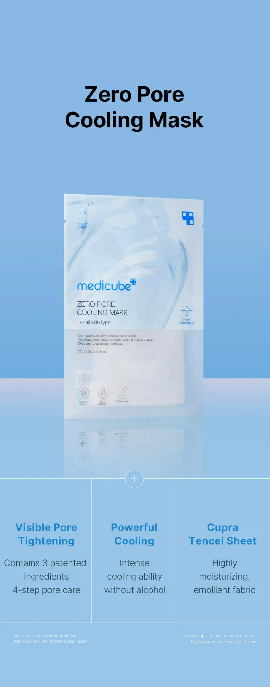 [Medicube] ZERO PORE COOLING MASK 27g -  (1EA/4EA)