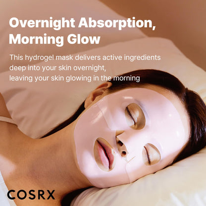 COSRX Advanced Snail Mucin Glass Glow Hydrogel Face Masks Skincare 3 EA, Collagen Face Mask, Travel Essentials, Overnight Face Mask, Korean Skin Care