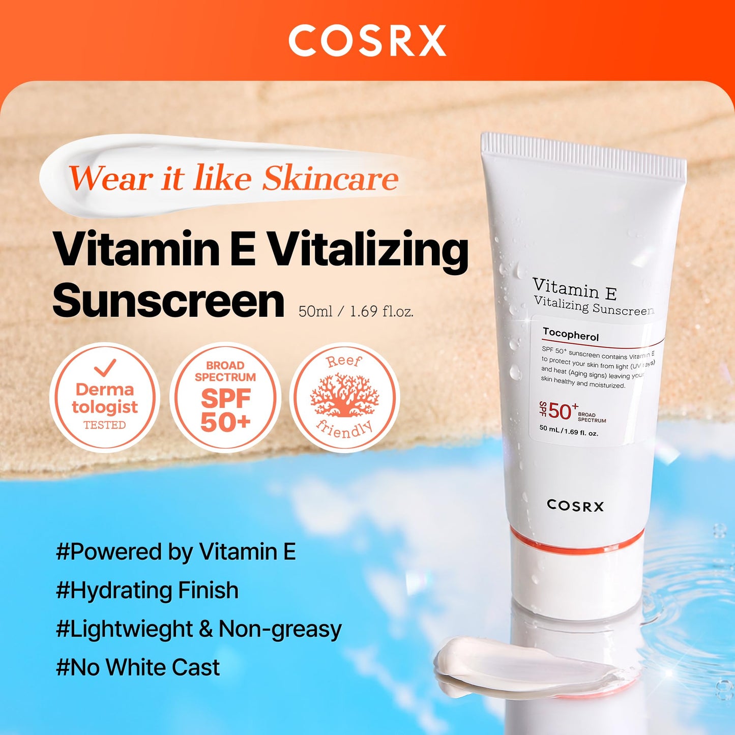 COSRX Vitamin E Sunscreen SPF 50 for Oily Skin 50ml