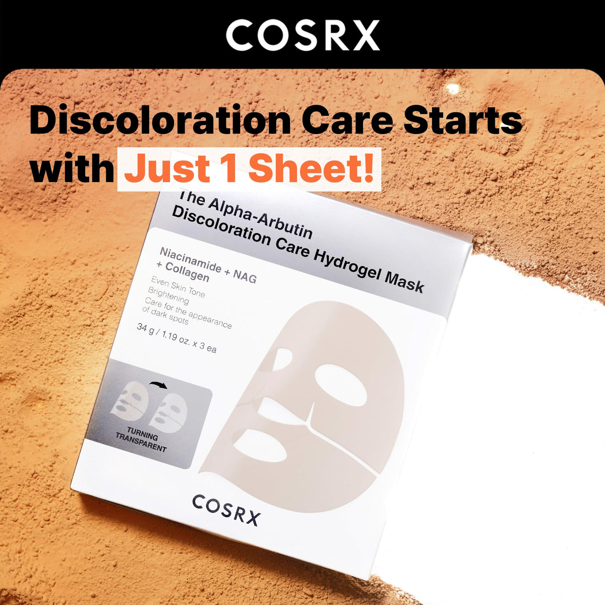 COSRX Advanced Snail Mucin Glass Glow Hydrogel Face Masks Skincare 3 EA, Collagen Face Mask, Travel Essentials, Overnight Face Mask, Korean Skin Care