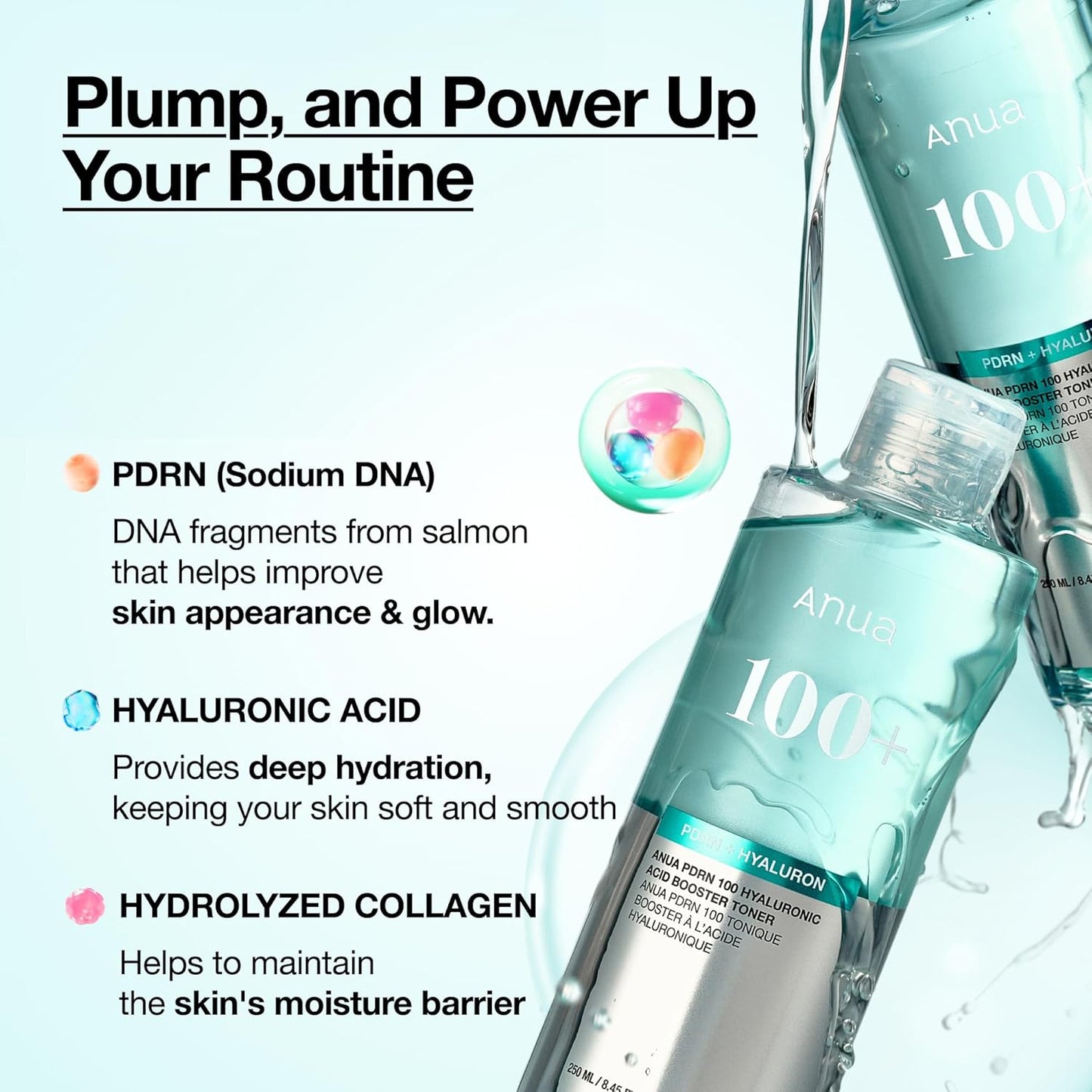 Anua PDRN 100 Hyaluronic Acid Booster Toner (250ml / 8.45 fl oz) 💧✨